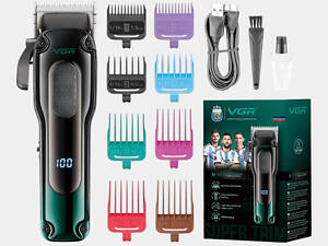 Тример для бороди та тіла, VGR V-013 PROFCOMPLEX тример для стрижки волосся. Колір: зелений