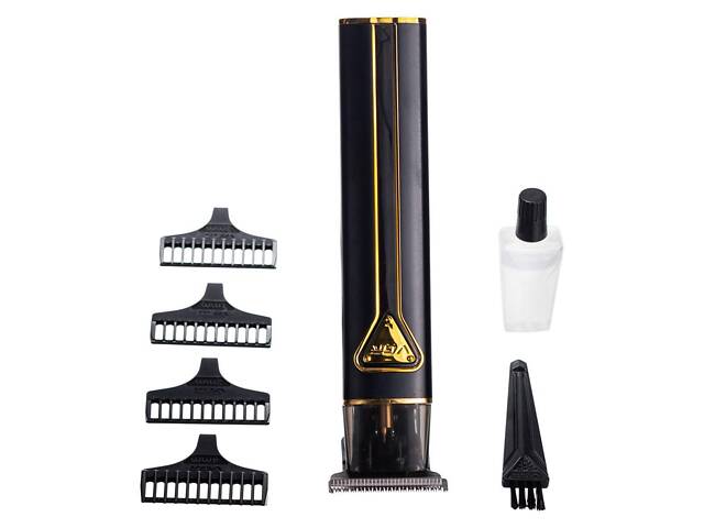 Триммер для стрижки волос аккумуляторный 4 насадки Черный VGR V-009 - Фото 5