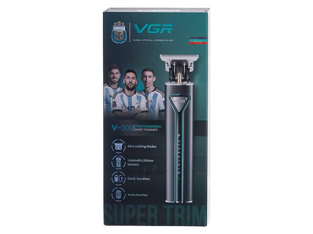 Триммер для стрижки волос аккумуляторный 4 насадки Черный VGR V-009 - Фото 8
