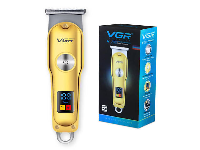 Тример для волосся та бороди VGR V-290 LED Display 3 насадки, машинка для стрижки волосся домашня - Фото 4