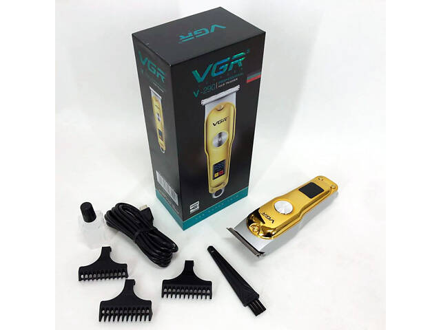 Тример для волосся та бороди VGR V-290 LED Display 3 насадки, машинка для стрижки волосся домашня - Фото 10