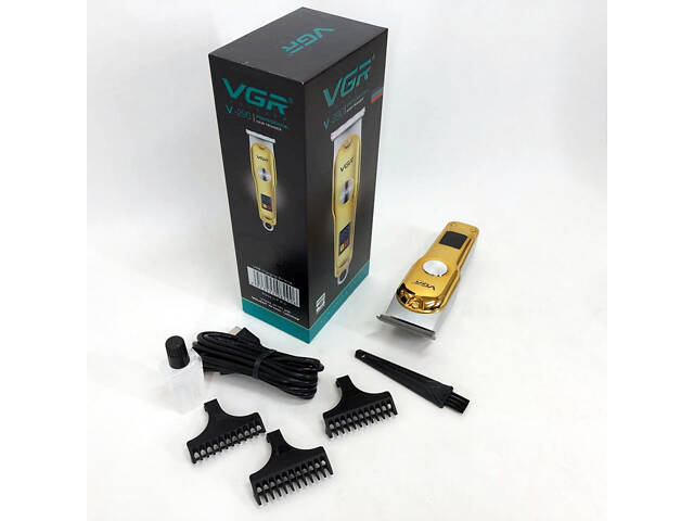 Тример для волосся та бороди VGR V-290 LED Display 3 насадки, машинка для стрижки волосся домашня - Фото 12