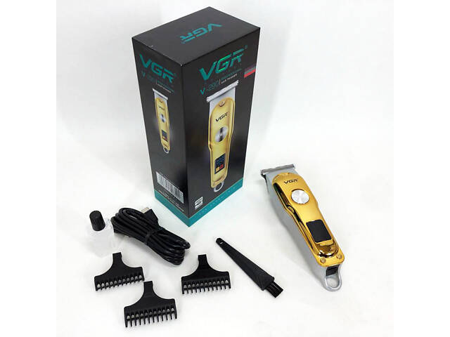 Тример для волосся та бороди VGR V-290 LED Display 3 насадки, машинка для стрижки волосся домашня - Фото 13