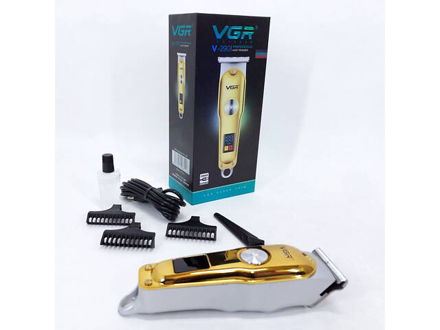 Тример для волосся та бороди VGR V-290 LED Display 3 насадки, машинка для стрижки волосся домашня - Фото 14