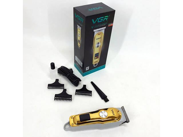 Тример для волосся та бороди VGR V-290 LED Display 3 насадки, машинка для стрижки волосся домашня - Фото 15