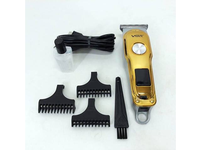 Тример для волосся та бороди VGR V-290 LED Display 3 насадки, машинка для стрижки волосся домашня - Фото 18
