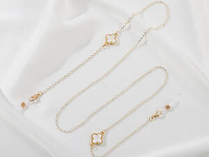 Цепочка для очков Цветок 6 9575 белая