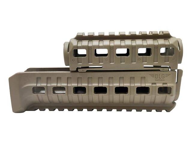 Цівка на АК 47/74 DLG TACTICAL (DLG-099-beige) полімерна, колір Койот, 2 планки picatinny з кріпленням M-LOK - Фото 5