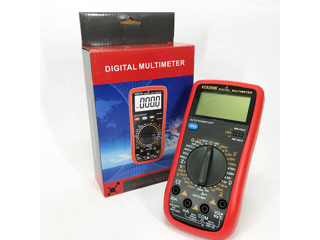 Цифровой Профессиональный мультиметр VC9208N тестер вольтметр + термопара, хороший мультиметр - Фото 5