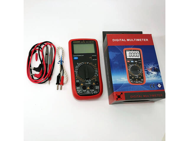 Цифровой Профессиональный мультиметр VC9208N тестер вольтметр + термопара, хороший мультиметр - Фото 9