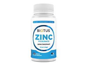 Цинк пиколинат, Zinc Picolinate, Biotus, 22 мг, 100 капсул