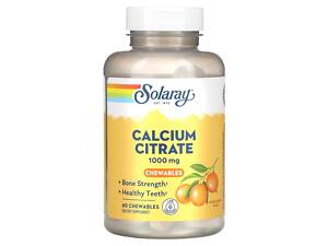 Цитрат кальцію, Calcium Citrate, Solaray, 1000 мг, смак апельсина, 60 жувальних таблеток