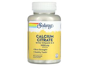 Цитрат кальцію та D3 Solaray Calcium Citrate w/Vit D-3 1000 mg 90 caps (1086-2022-10-2445)