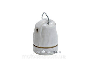 Цоколь фарфоровий великий з монтажною петлею E27 (DW)