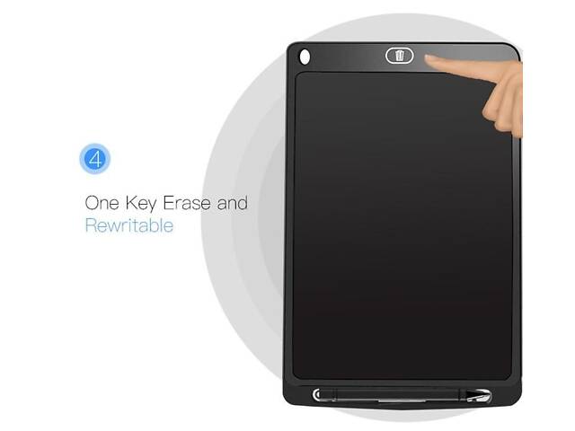 Цветной графический планшет LCD-планшет для рисования Writing Tablet 12 дюймов Black (2172312) - Фото 4