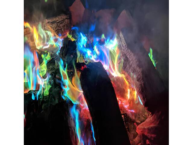 Кольоровий вогонь Mystical Fire — порошок для отримання містичного полум'я всіх кольорів веселки (2 пакетики по 25 г) - Фото 4