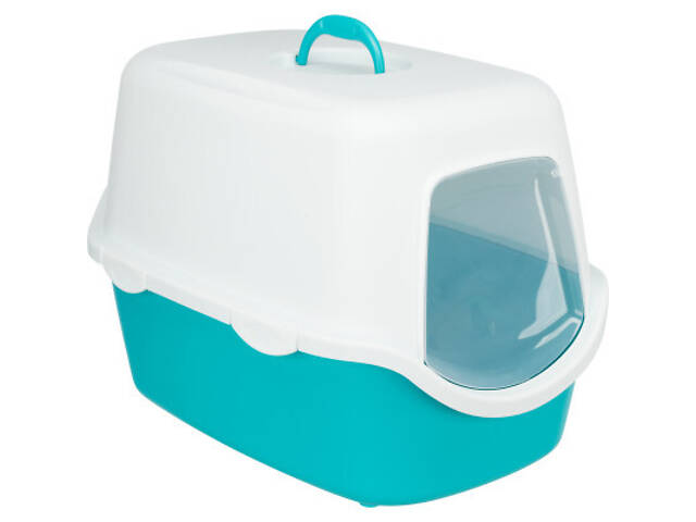 Туалет для котів Trixie Vico закритий (бірюзовий/білий) (4011905402758) - Фото 1