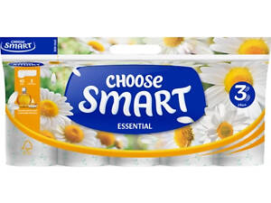 Туалетний папір Smart Tissue Essential Chamomile 3 шари 10 рулонів (5944582100114)
