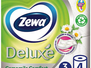 Туалетная бумага Zewa Deluxe Ромашка 3 слоя 4 рулона (7322540060133)