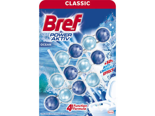 Туалетний блок Bref Сила Актив Тріопак Океанська Свіжість 3х50 г (9000100753494) - Фото 1