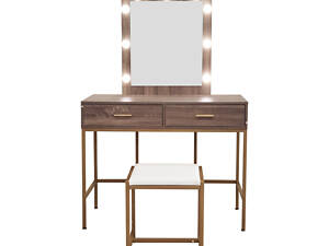 Туалетный, косметический столик + табурет с подсветкой AVKO ADT13 Grey Walnut