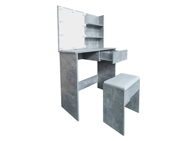Туалетный, косметический столик + табурет с подсветкой AVKO ADT9 Beton - Фото 2