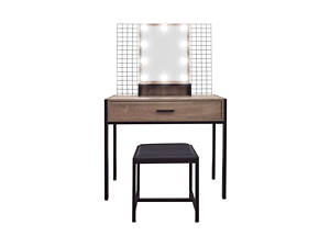 Туалетный, косметический столик + табурет с подсветкой AVKO ADT21 Grey Walnut