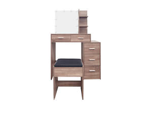 Туалетный, косметический столик + табурет с подсветкой AVKO ADT17 Grey Walnut