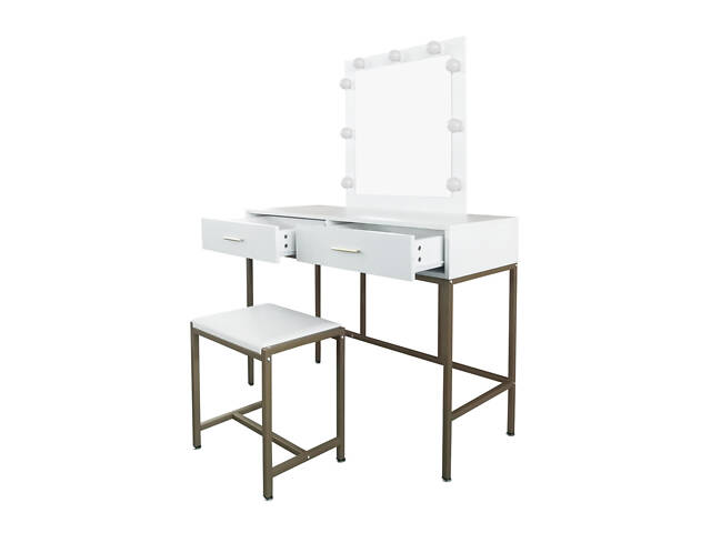Туалетний, косметичний столик + табурет з підсвіткою AVKO ADT13 White - Фото 3