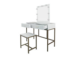 Туалетный, косметический столик + табурет с подсветкой AVKO ADT13 White