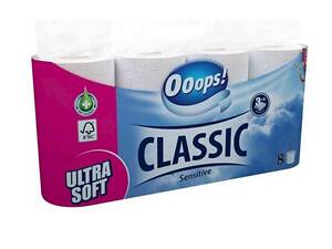 Туалетная бумага 8шт 3слой Classic Sensitive 140 от ТМ OOOPS!
