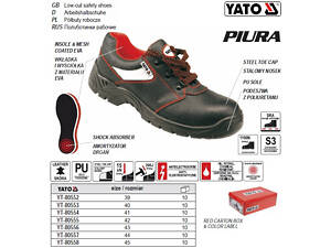 Чоботи робочі YATO PIURA шкіра/поліуретан розмір 43 YT-80556