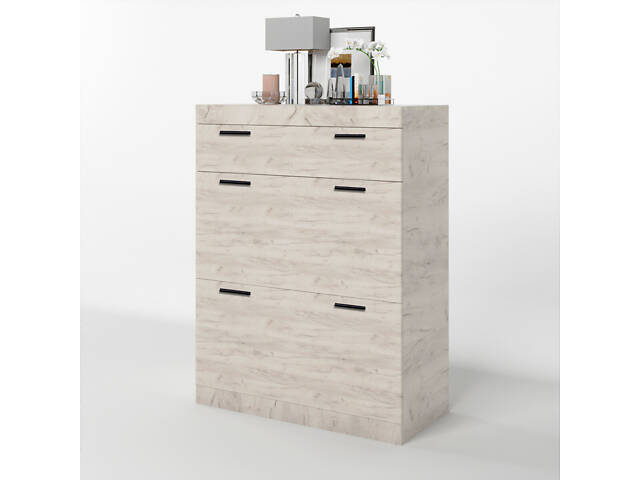 Тумба для обуви Эверест Соната ТО-800 80х38х106 дуб крафт белый (DTM-2725) - Фото 1