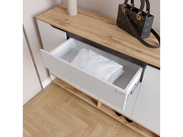 Тумба для обуви в прихожую LION Салливан Тумба-2 Нимфея Альба (белый) (LION-041142) ТОП - Фото 2