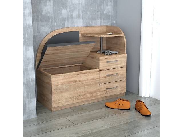 Тумба для прихожей "Скрыня" Дуб Сонома (1000x400x850) Дуб Сонома Гамма стиль - Фото 2