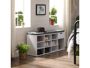 Тумба для взуття Leobert Kompred з місцем для сидіння білий