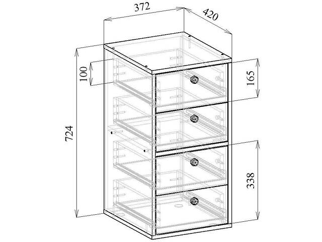 Тумба Прайм-21-2 ДУБ МОЛОЧНЫЙ - Фото 2