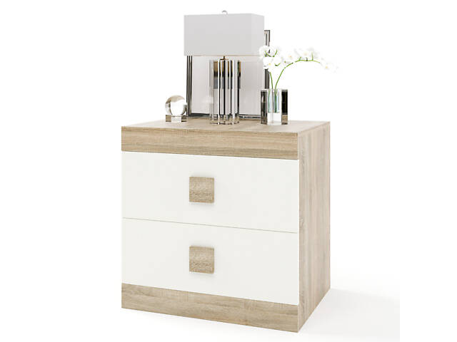 Тумба прикроватная Эверест Соната 50х38х50 сонома + белый (DTM-2075) - Фото 1