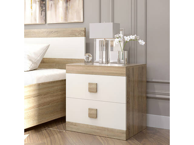 Тумба прикроватная Эверест Соната 50х38х50 сонома + белый (DTM-2075) - Фото 2