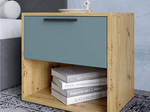 Прикроватная тумба LION Краш с выдвижным ящиком Дуб артизан/Гранит серый (LION-044138)