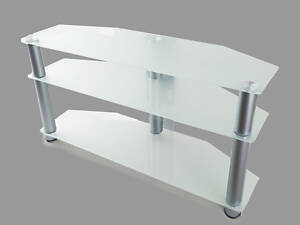 Тумба ТВ из стекла 1100х350х569 Commus Евро new satin Alm белая