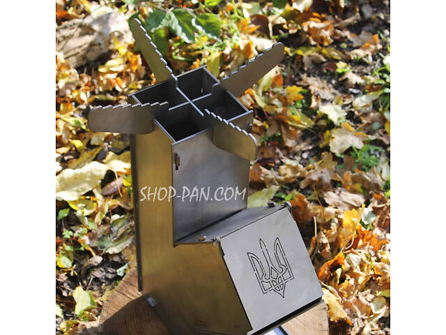 Турбо піч із неіржавкої сталі для кемпінгу середня 3 мм - Фото 3