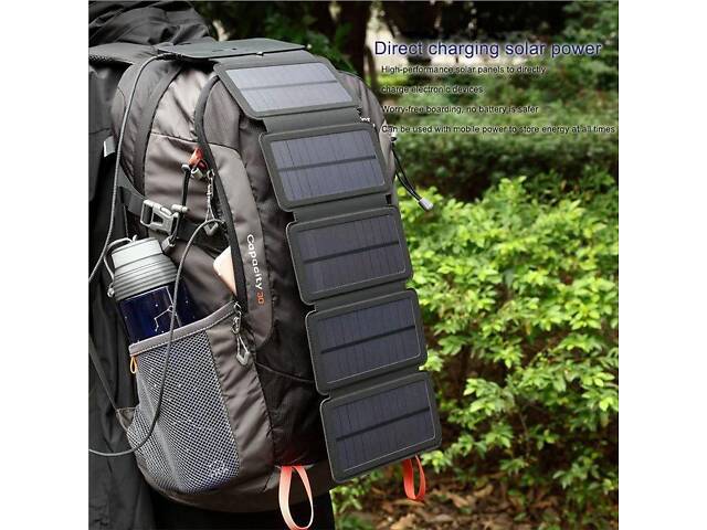 Туристическая солнечная батарея - солнечная зарядка для телефона Kernuap 5W, 5В/1А - Фото 2