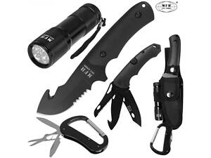 Туристичний набір ножів MFH Knife Set with LED , чорний