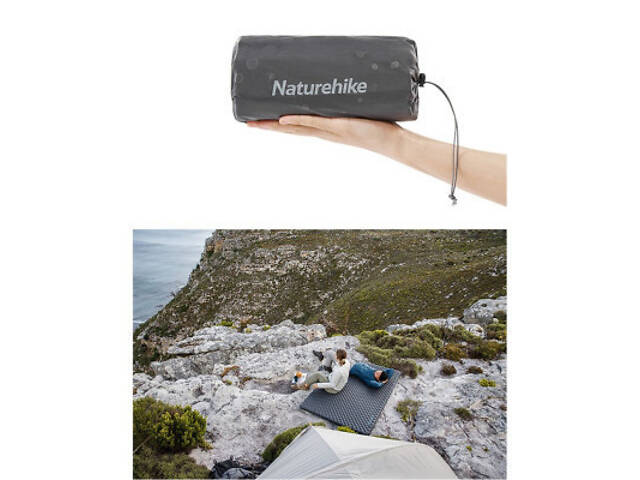 Туристичний килимок Naturehike надлегкий 183 х 64 см CNH22DZ018 чорний (6975641888567) - Фото 6