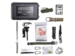 Туристический набор для выживания в пластиковом чехле 18х11х5 см походный набор инструментов для кемпинга Lugi HP-D-1