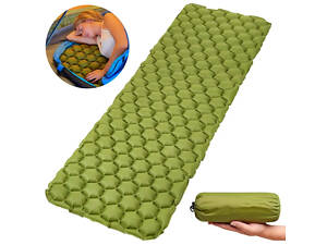Туристический надувной каремат. Коврик-матрас 180х55х5 см. Надувной коврик для кемпинга