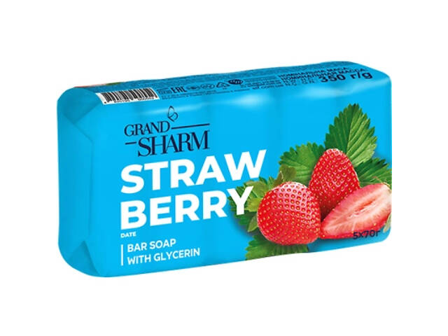 Тверде мило Grand Шарм Полуниця 5 х 70 г (4820195500552) - Фото 3