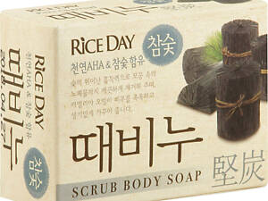 Тверде мило Lion Rice Day з ефектом скрабу Деревне вугілля 100 г (8806325615132)