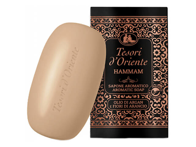 Тверде мило Tesori d'Oriente Хаммам Олія аргани та апельсиновий цвіт Парфумоване 125 г (8008970055183) - Фото 1